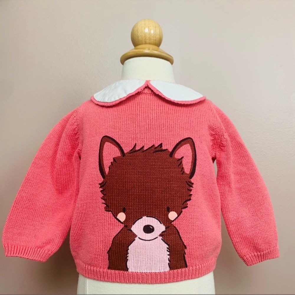 Spencer by Jaclyn Smith pink fox print sweater